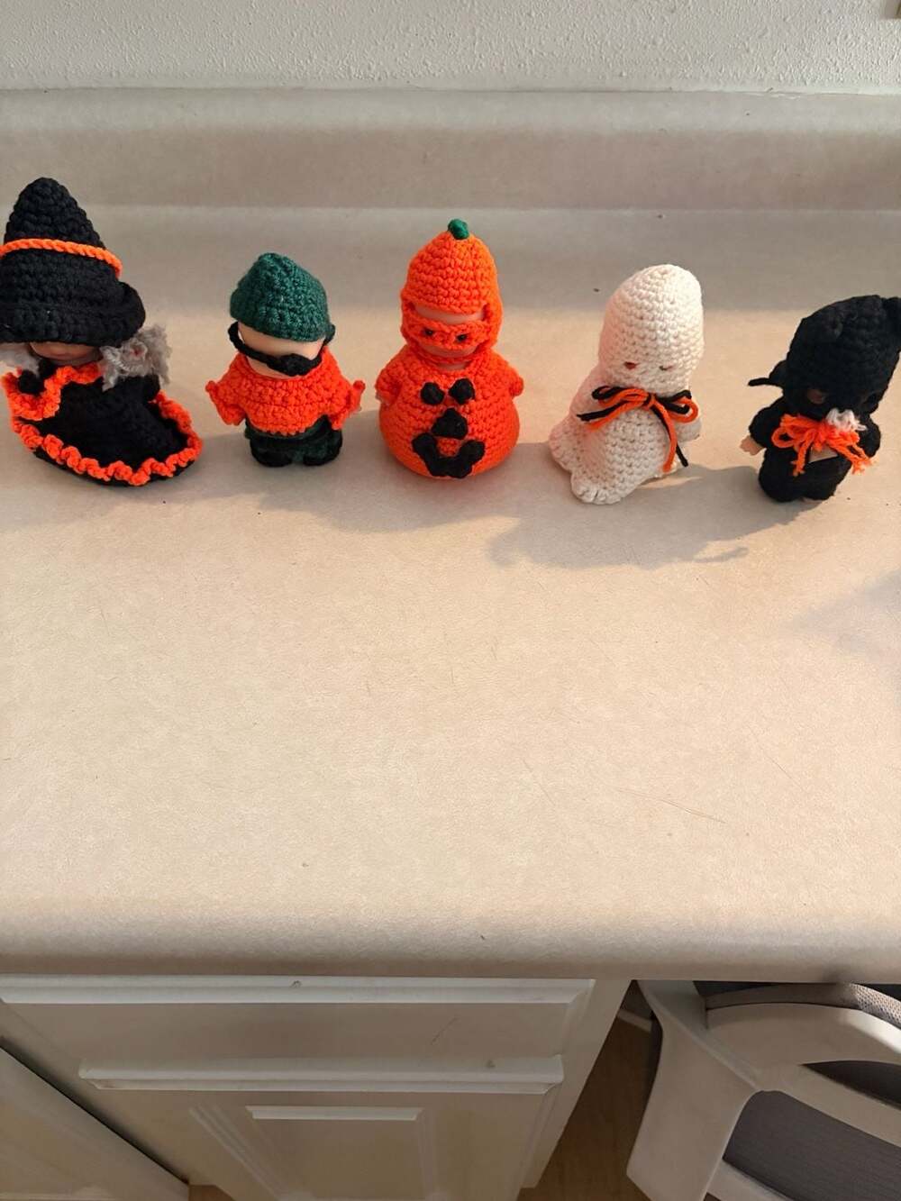 Handmade Crochet Halloween Costumed Dolls Set of 5